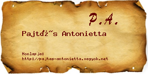 Pajtás Antonietta névjegykártya